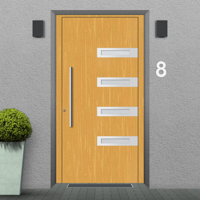 Wood front door Newark installation situation