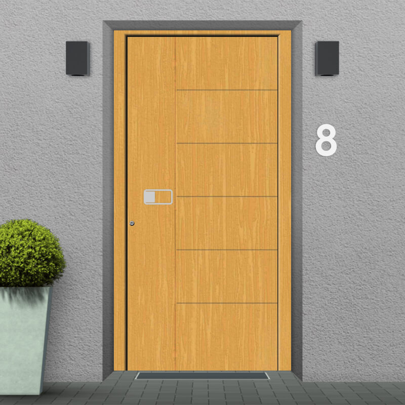 Wooden front door Oxford, sample installation