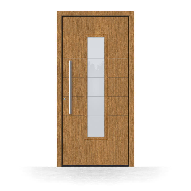 Wood front door Calgary made of oak