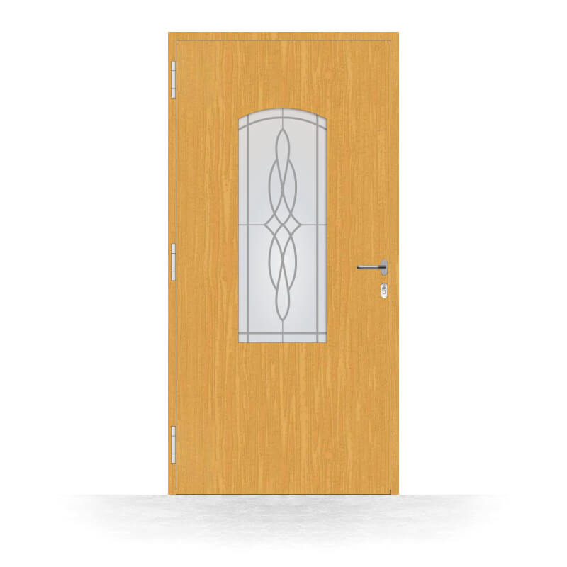 Wooden front door, Gold Coast model, interior view