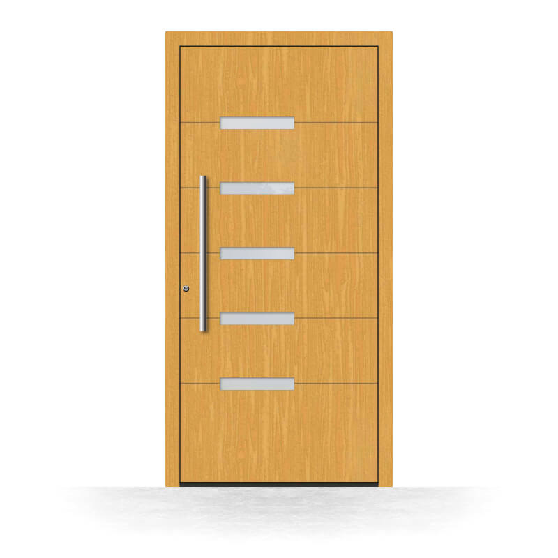 Wood front door, model Liverpool, exterior view