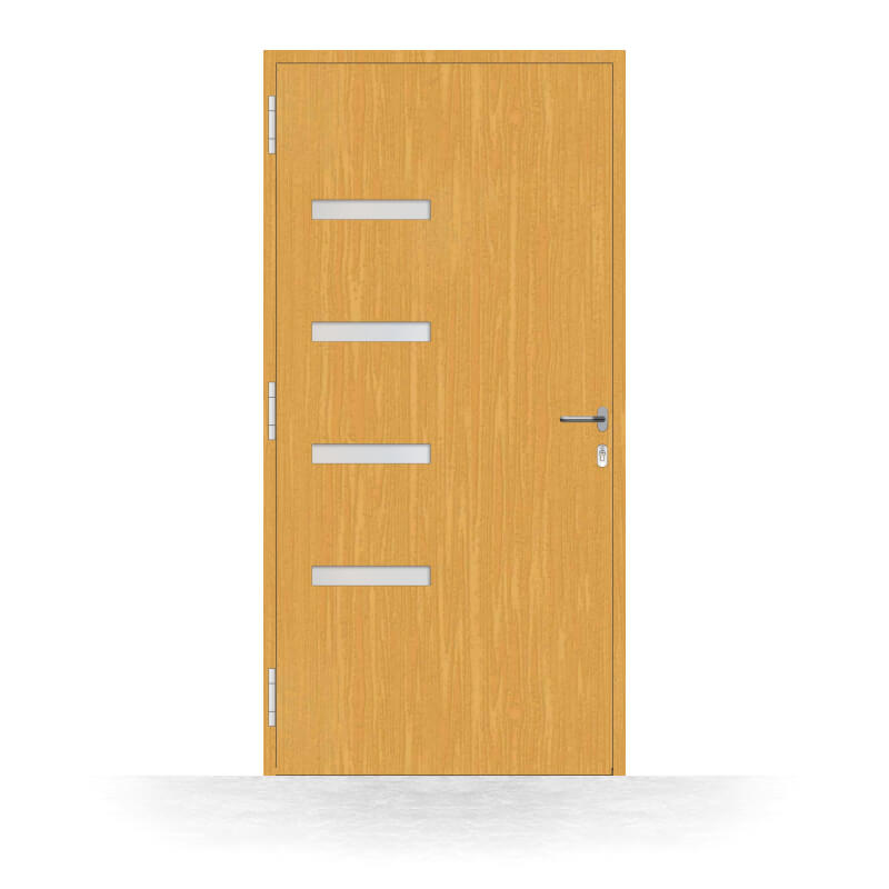 Wood front door, model Newark, interior view