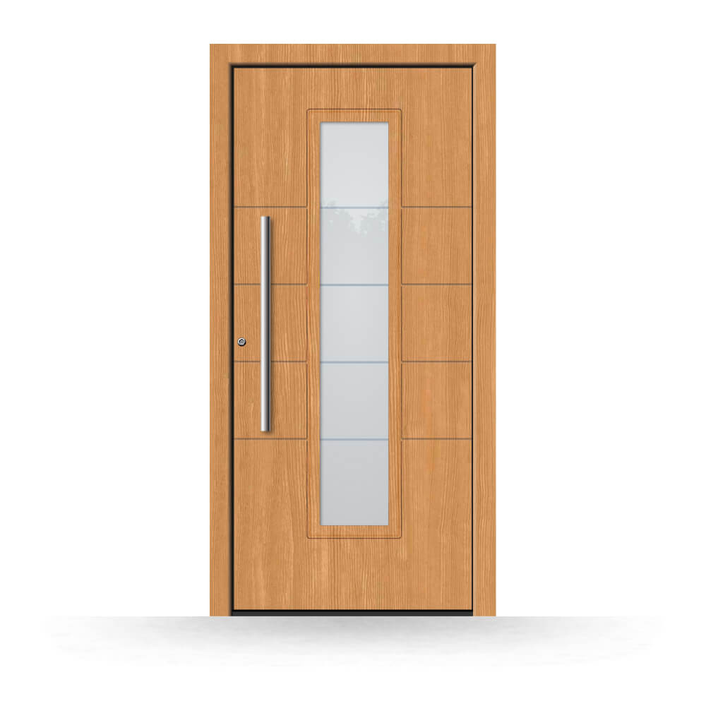 Plymouth wooden front door made from larch wood