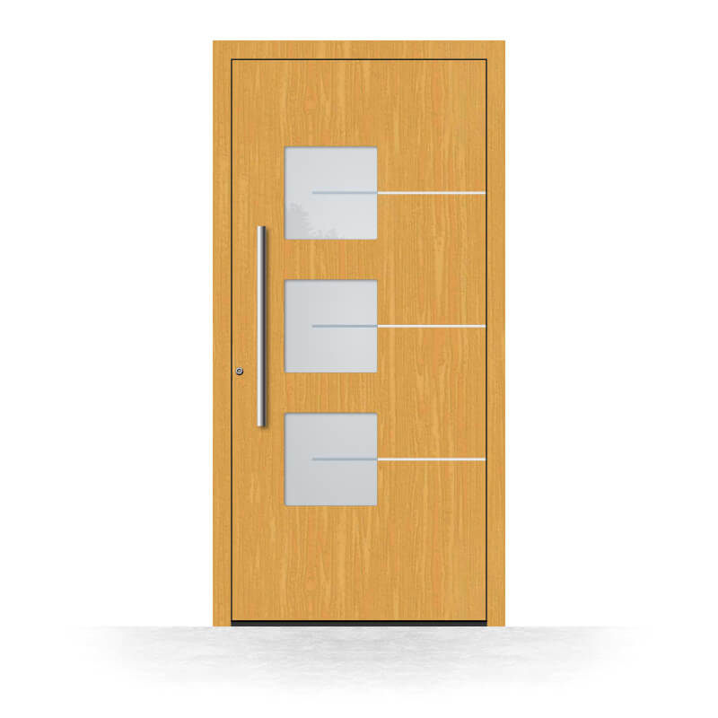 Wood front door, Sydney model, exterior view