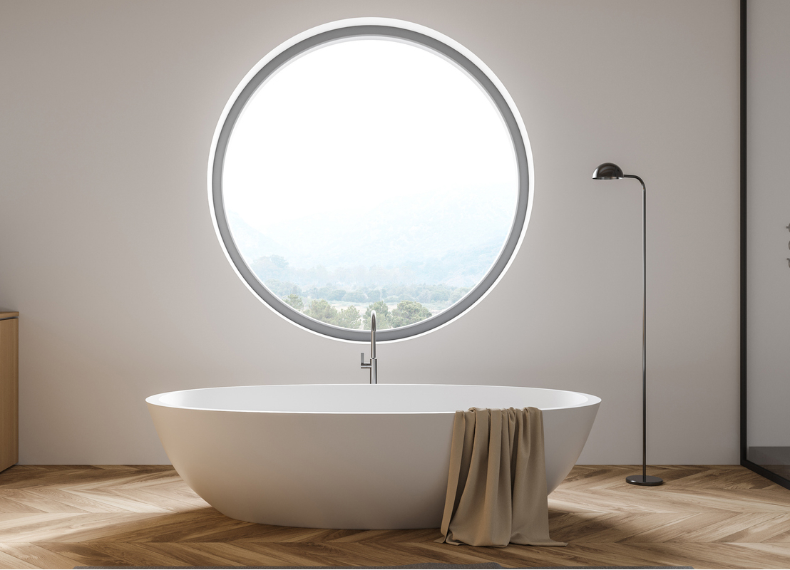 Round bathroom window