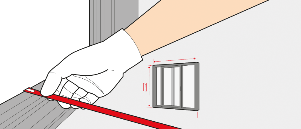 Measure a lift-and-slide door