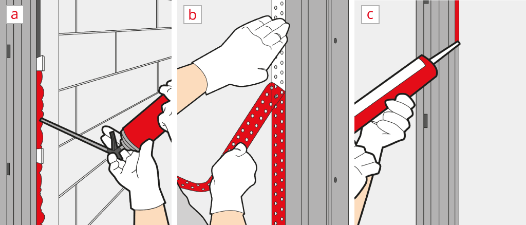 Seal a front door with assembly foam and sealing tape