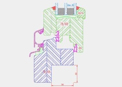 Detail drawings of wooden lift and slide doors