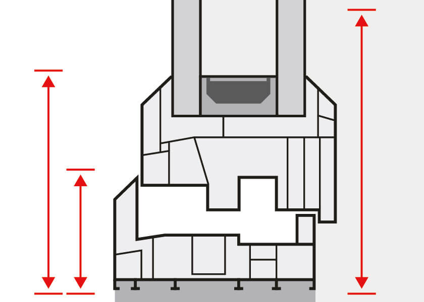 Detail drawings uPVC-aluminium lift and slide door
