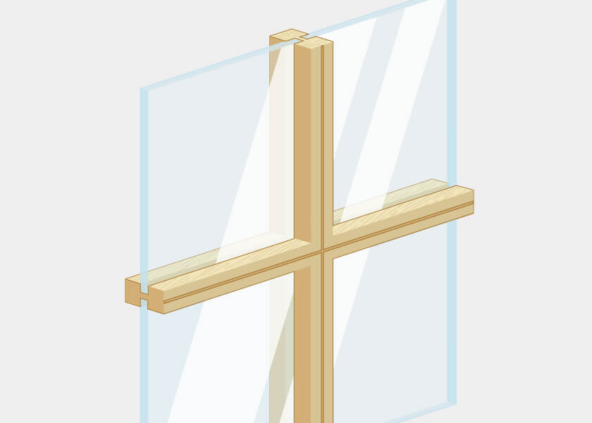 Glazing bars for wooden sliding patio doors 