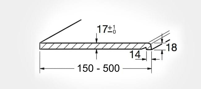 Werzalit compact sectional drawing