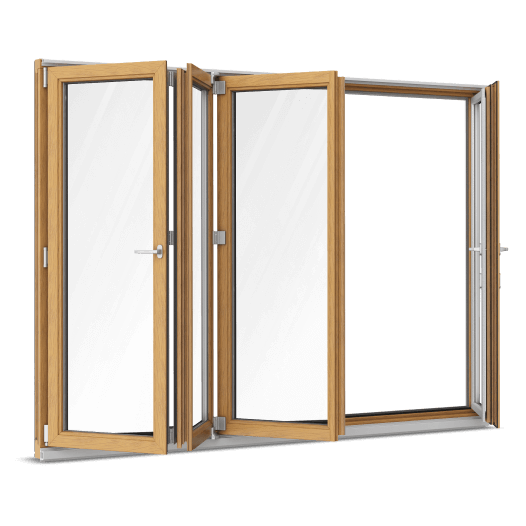 Bifold doors wood-aluminium