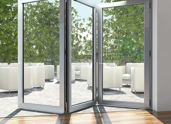 Bifold door with a flatter threshold