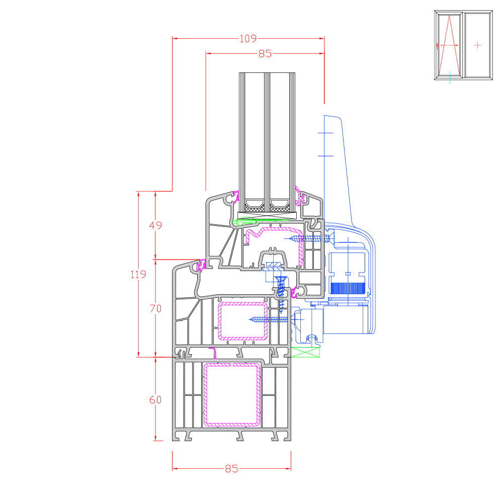 IDEAL 7000 - 60 mm frame extension 