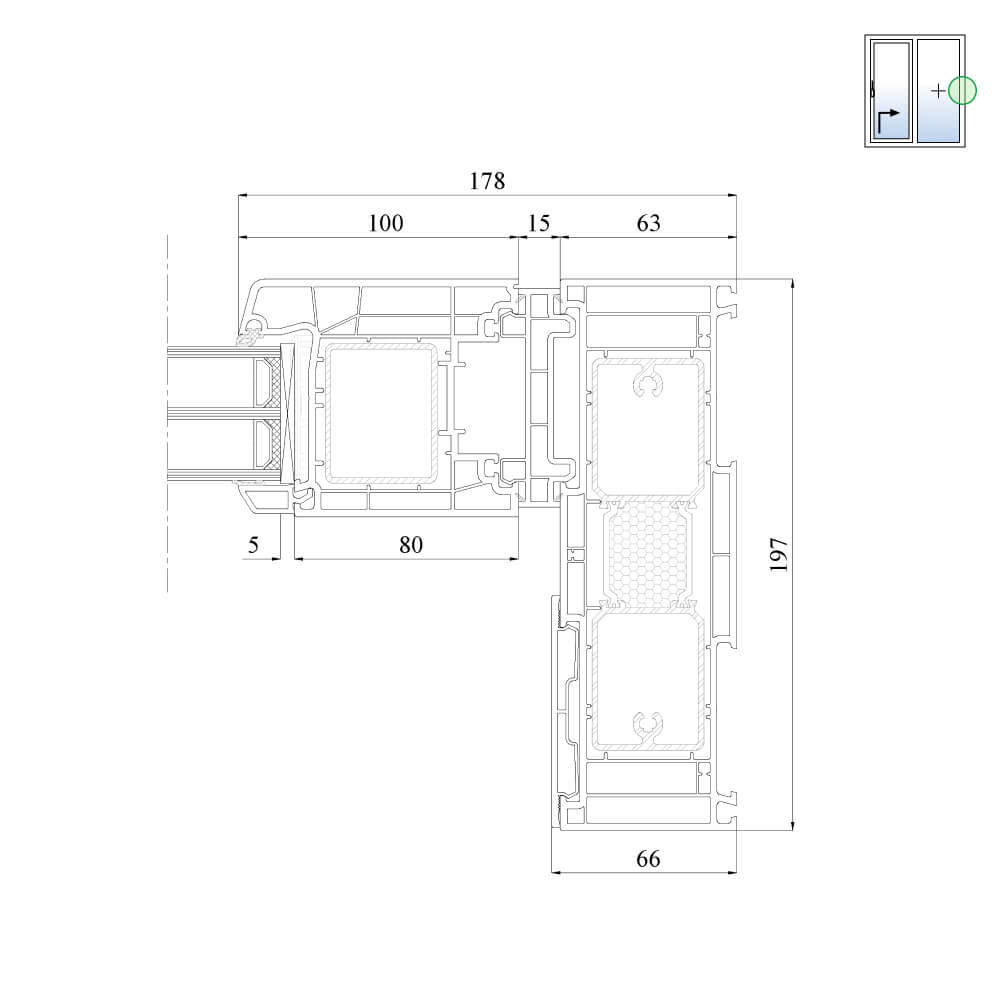 IDEAL Premium - right-side detail of fixed panel