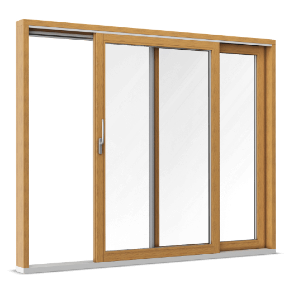Wood-aluminium lift and slide door