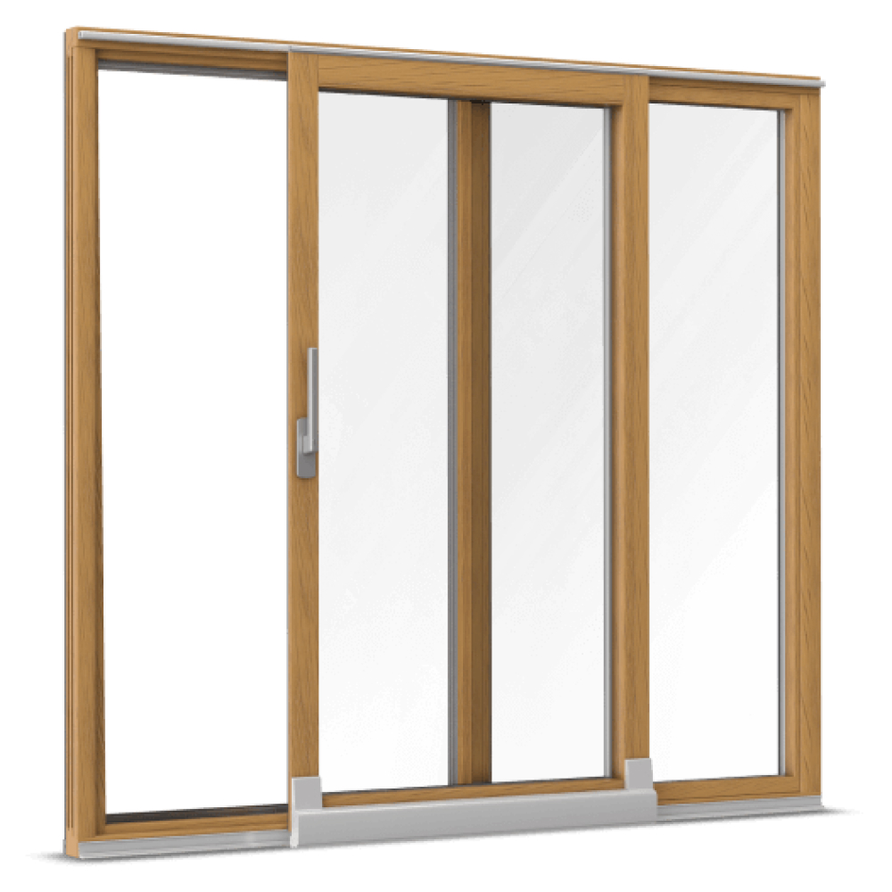 Tilt and slide patio door made of wood-alu