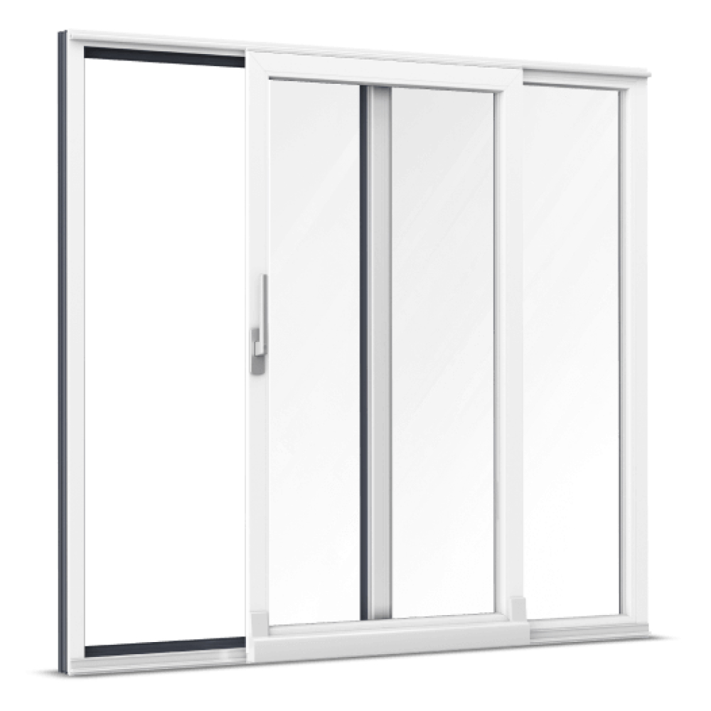 Tilt and slide patio door made from uPVC and aluminium