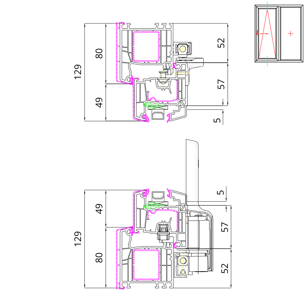 IDEAL TwinSet 4000 - vertical cross-section