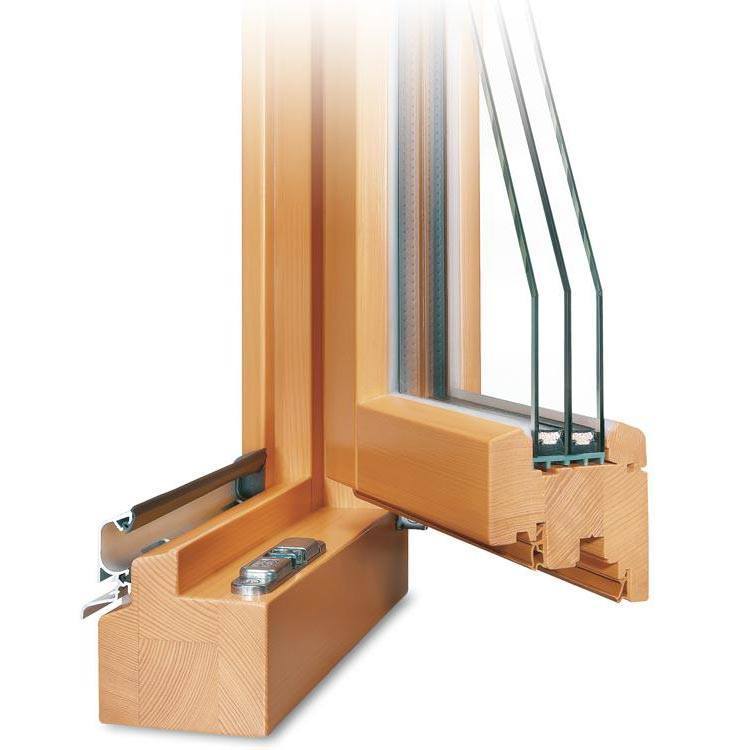 Wooden balcony door Classic IV 78 profile open with rain rail
