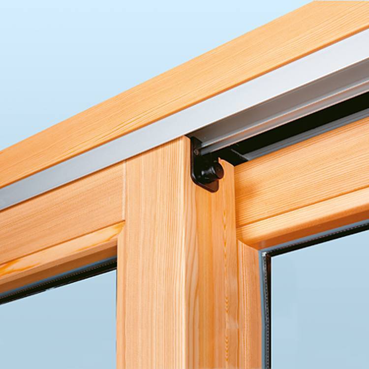 Wooden lift and slide door stopper detail