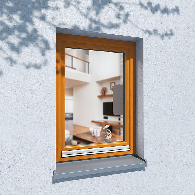 Wooden window installation situation outside