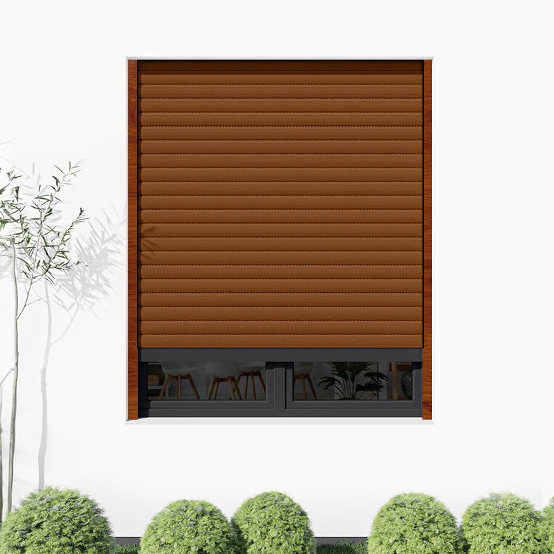 Brown roller shutter
