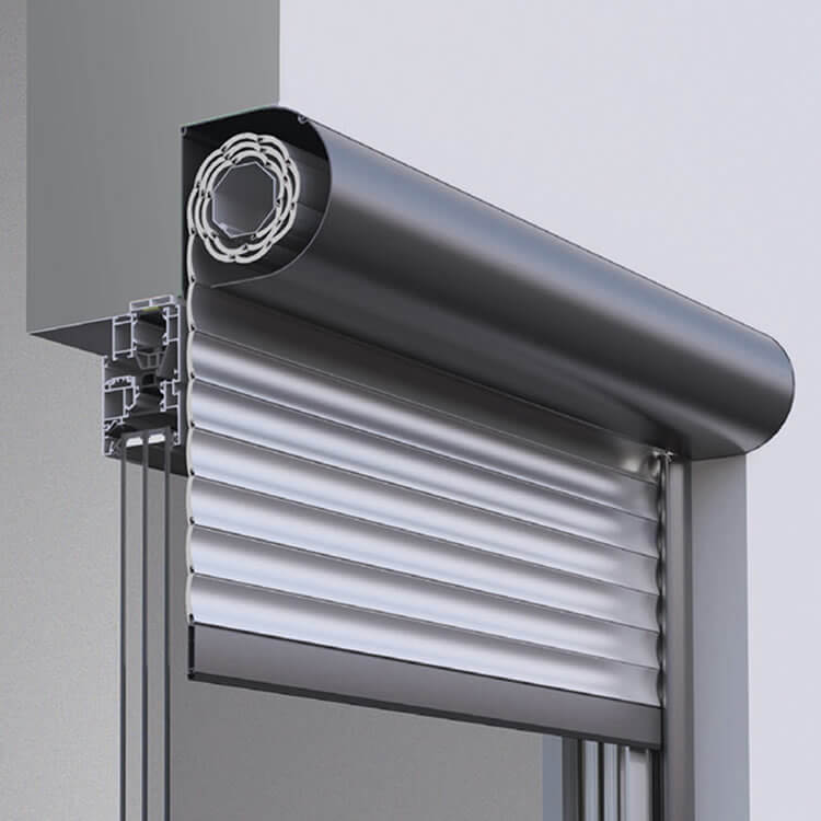 Front-mounted round shutter section