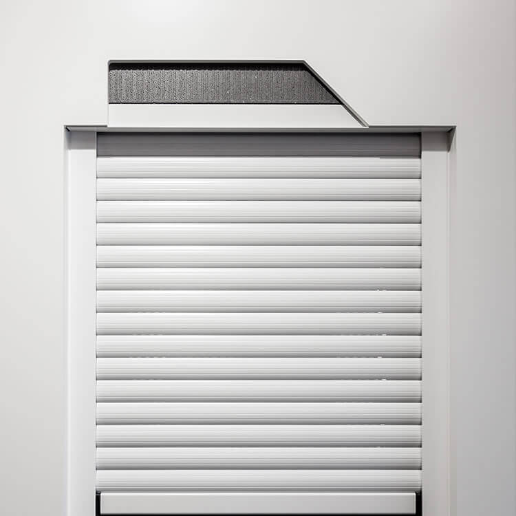 Roller shutters in white