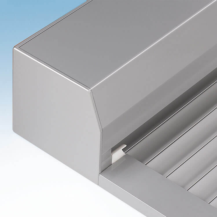 Square front mounted roller shutter