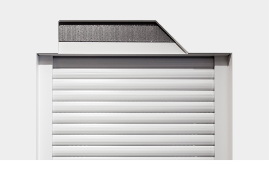 Top-mounted roller shutters