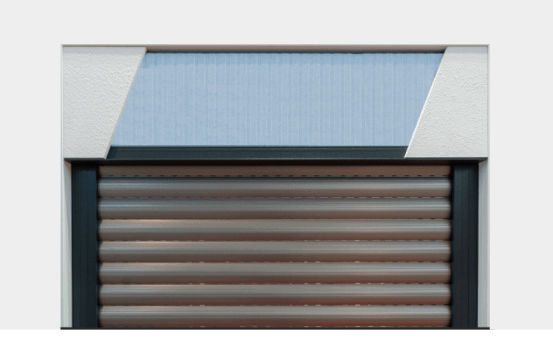 Top-mounted roller shutters