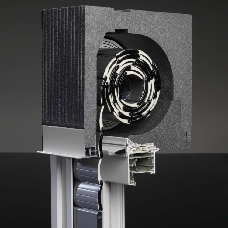 Roller shutters exterior view