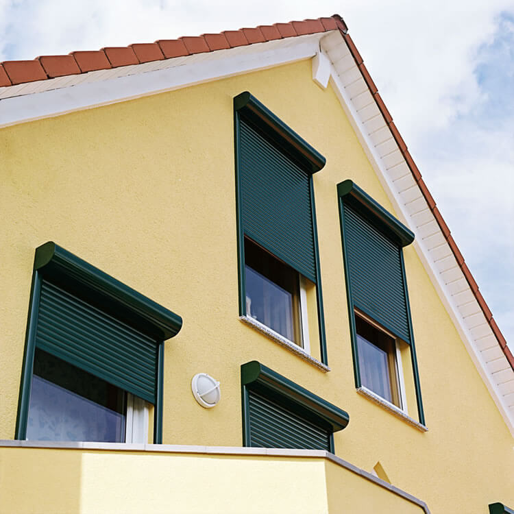 Front mount roller shutter green