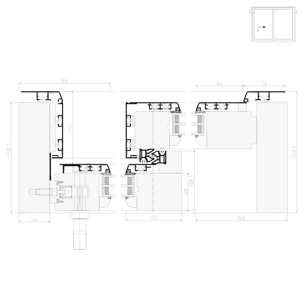 IDEALU IV 68 - scheme A horizontal cross-section
