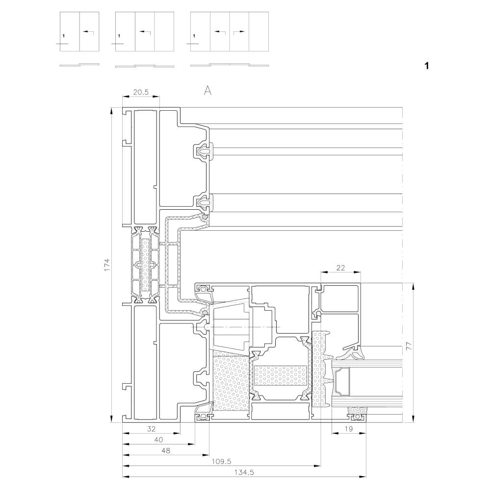  MB-77 HI - left-side detail of fixed panel 