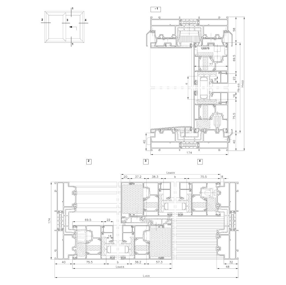  MB-77 HI - horizontal and vertical cross sections 