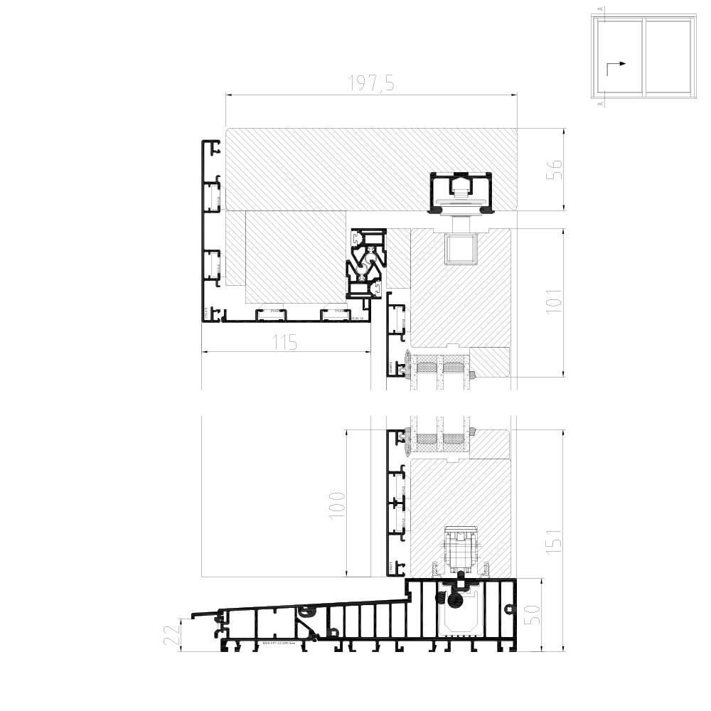 Plano - scheme A horizontal cross-section 