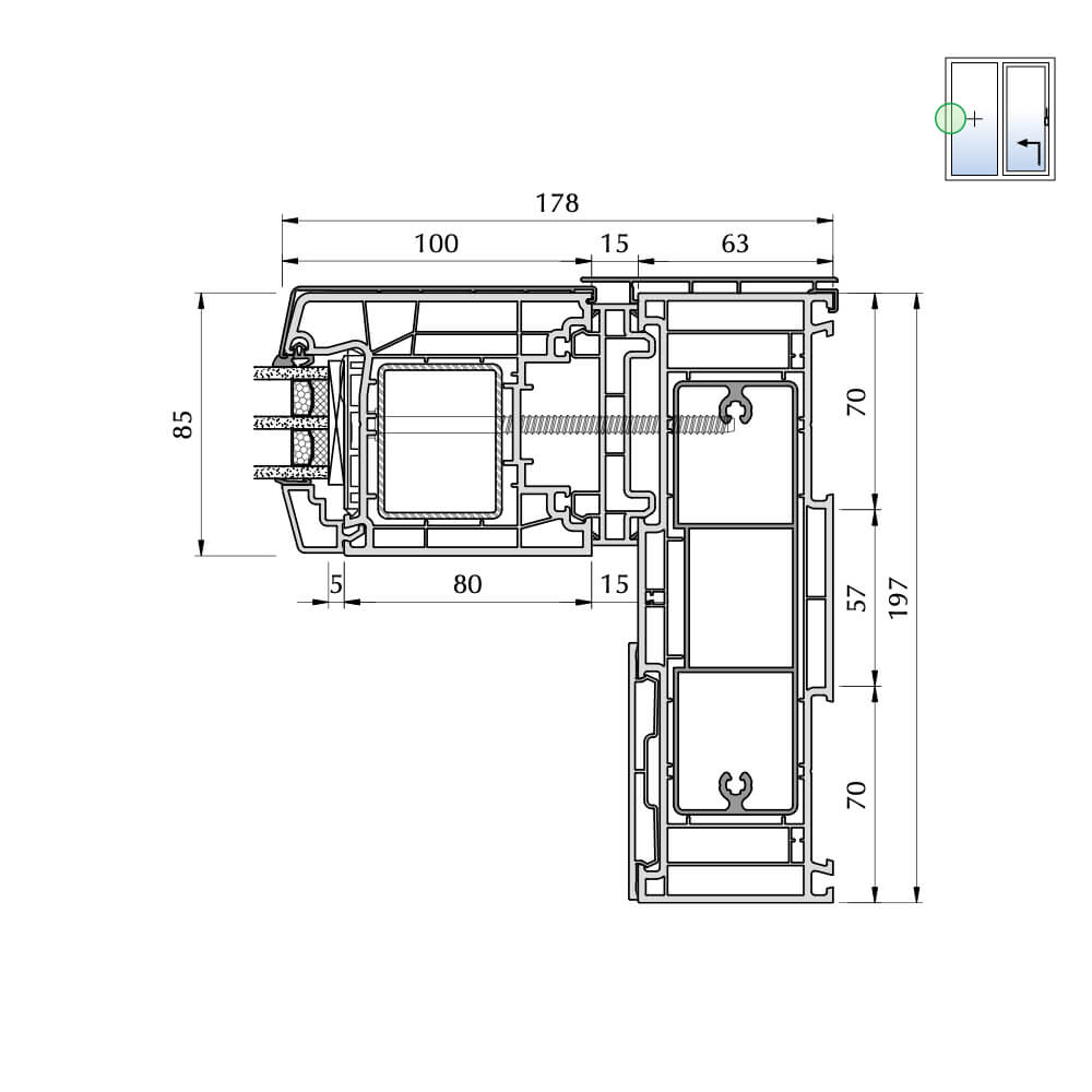 TwinSet Premium - left-side detail of fixed panel
