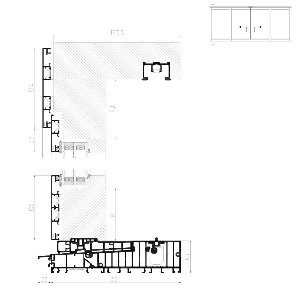 Plano - scheme C central post 