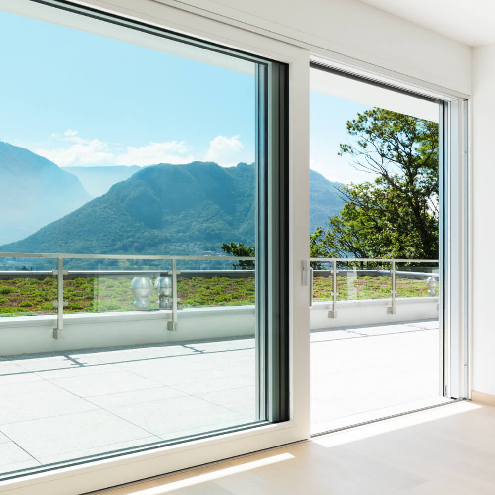 View from the inside out to patio