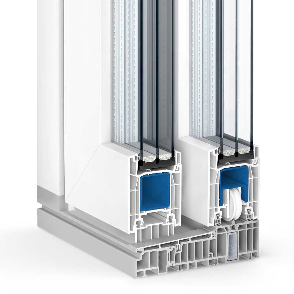Kömmerling PremiDoor 76 profile section