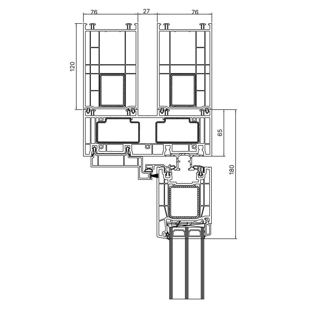 Kömmerling PremiDoor 76 - 120 mm frame extension