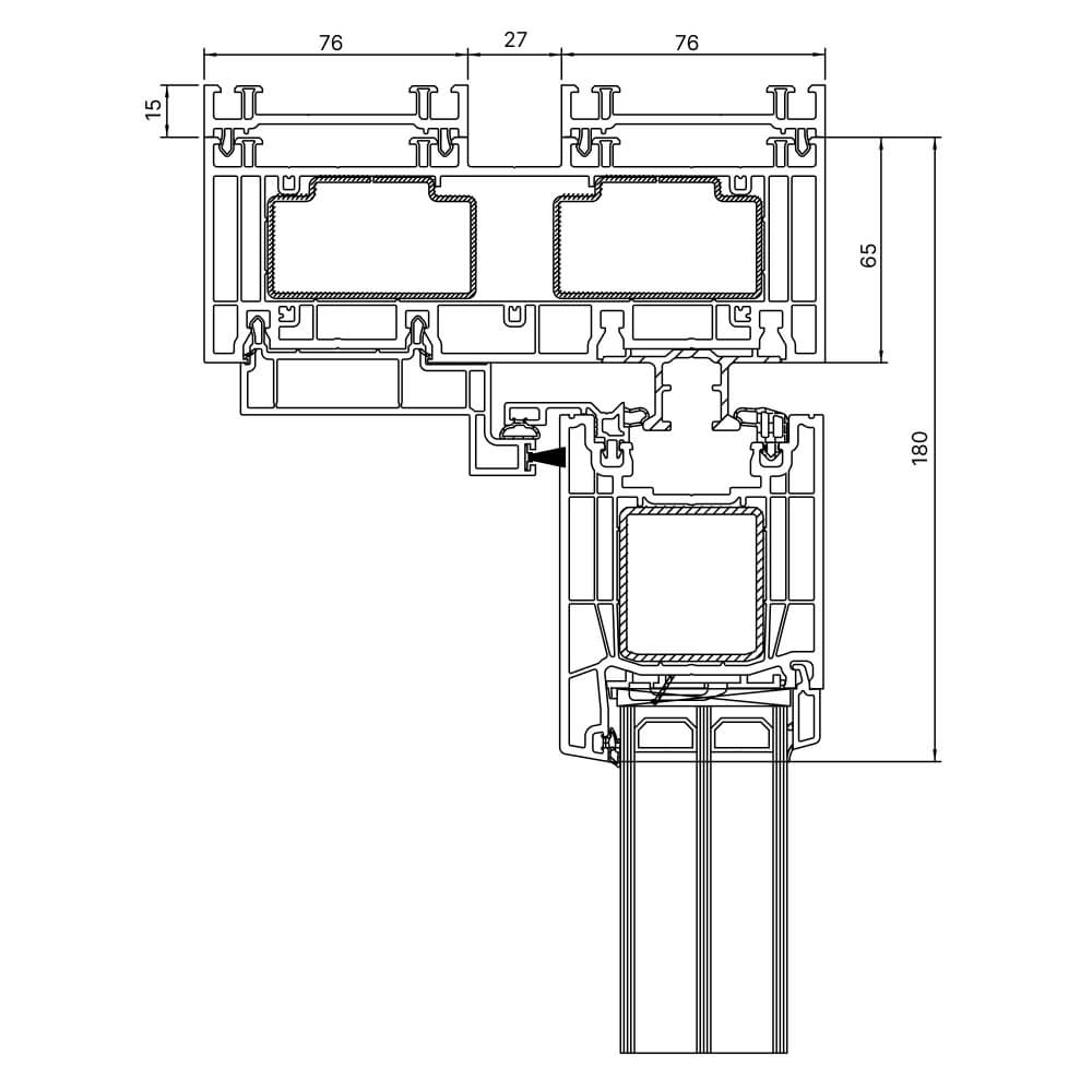 PremiDoor 76, 15 mm frame extension