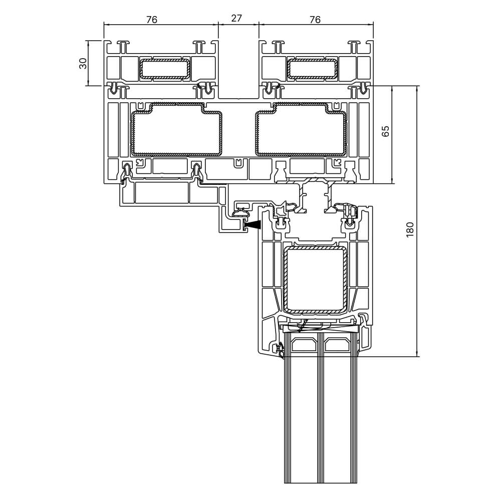 Kömmerling PremiDoor 76 - 30 mm frame extension