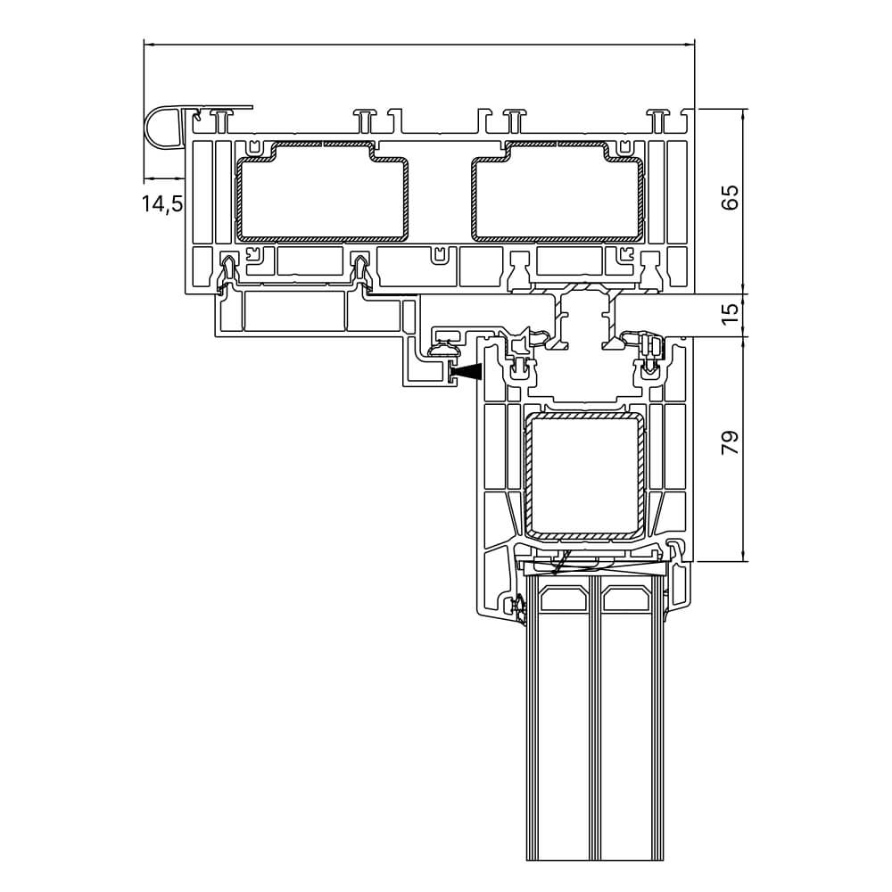 Kömmerling PremiDoor 76 - new-build roller shutter profile