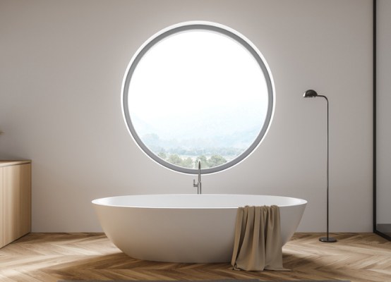 Round bathroom window