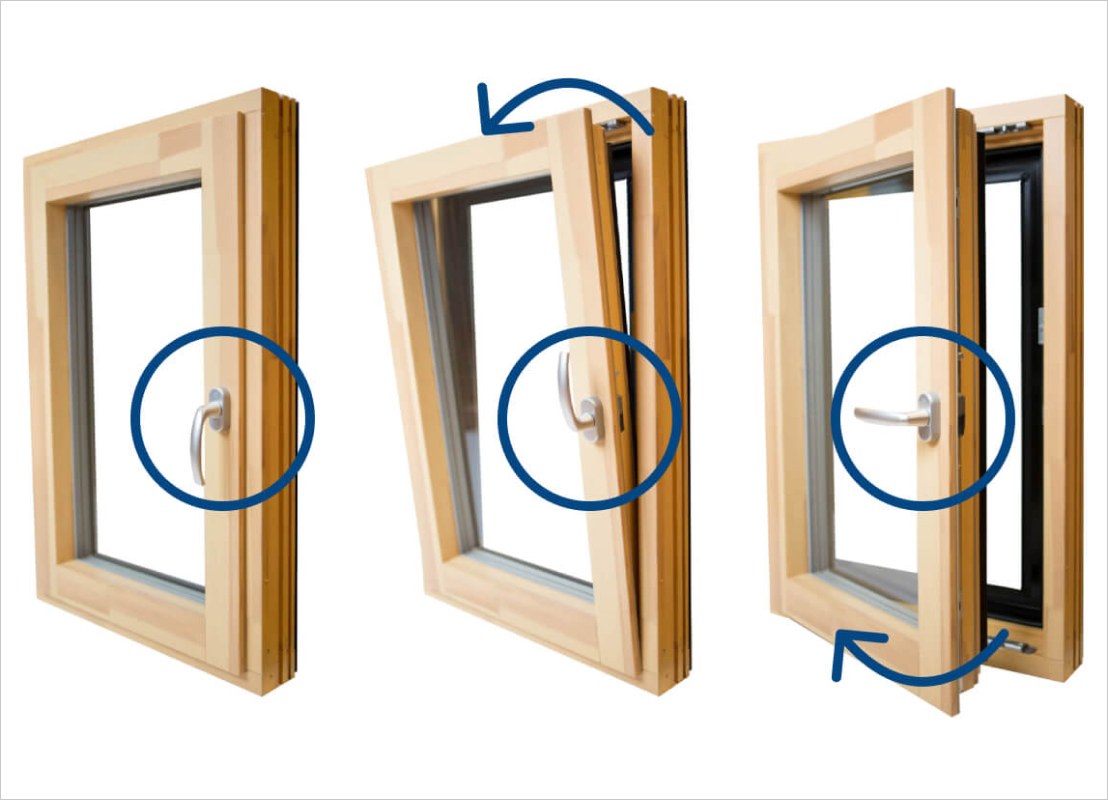 Tilt and turn window opening