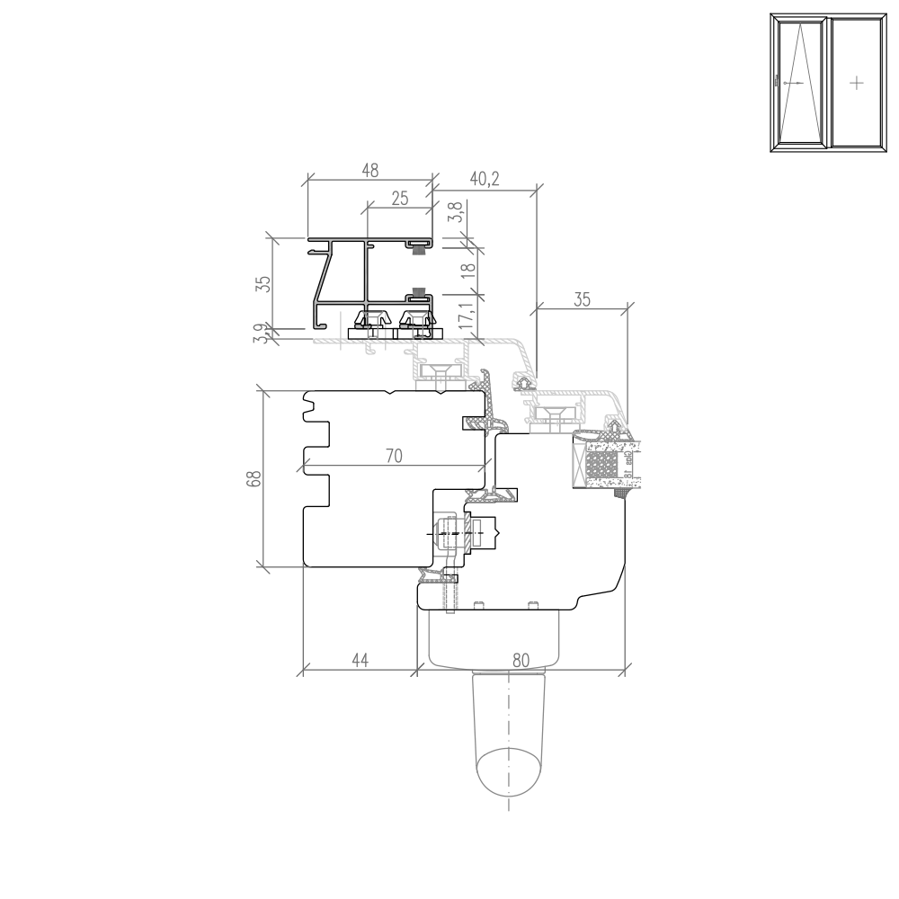 IDEALU Classicline - roller shutter guide rails for new-builds