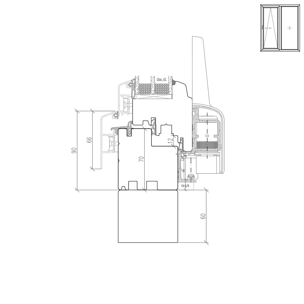 IDEALU Classicline - frame extension without aluminium cladding